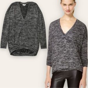 ARITZIA- Wilfred Free Devinette Heather Grey Oversized V-Neck Long Pullover